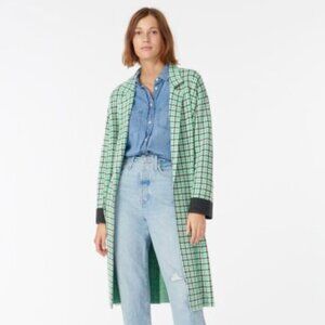 J.Crew Ella long sweater-blazer in plaid / houndstooth - size small